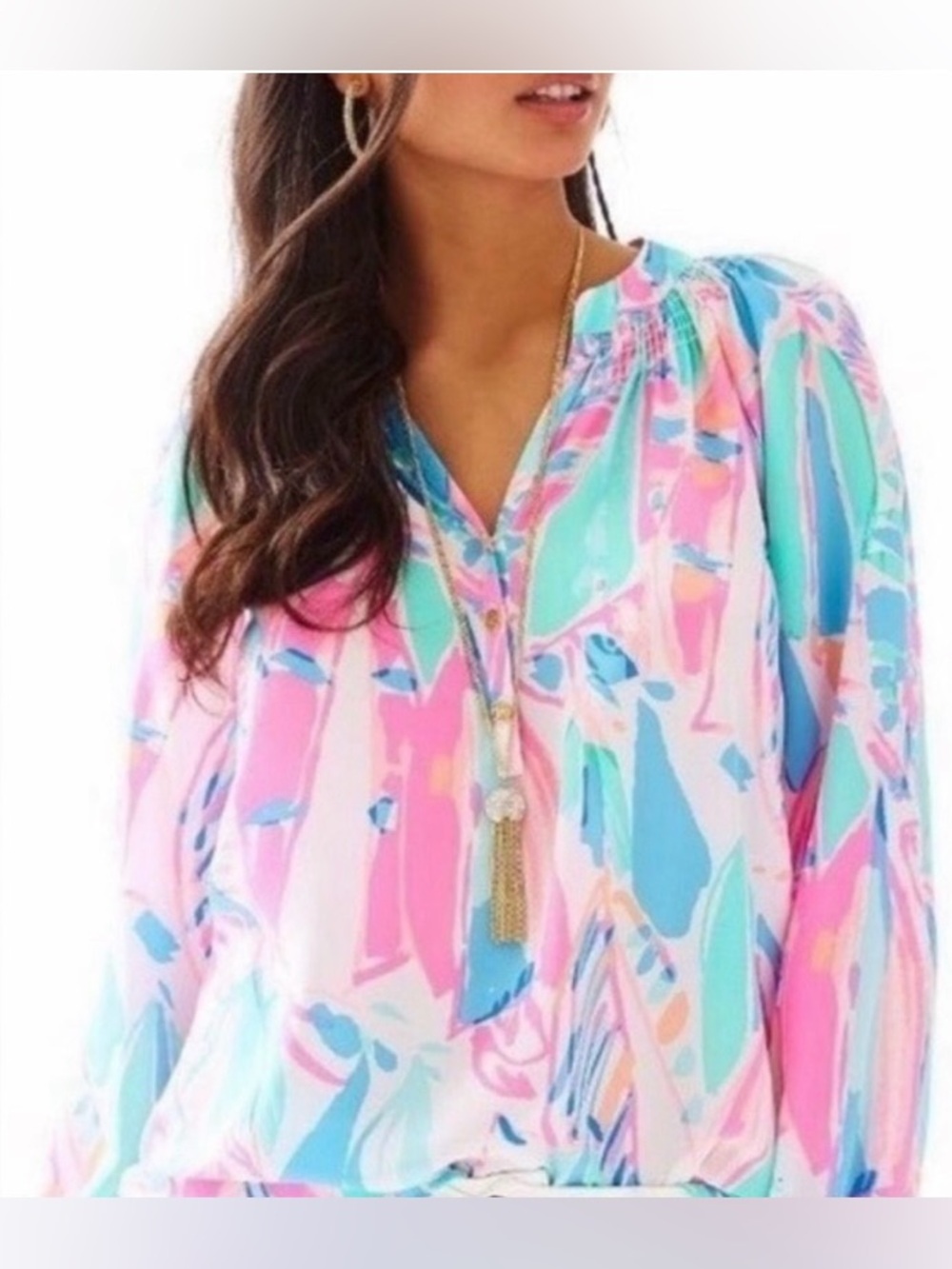 Lilly Pulitzer Elsa Blouse in “Out To Sea” Size Medium NWOT